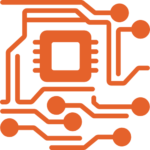 electronics manufacturing icon orange