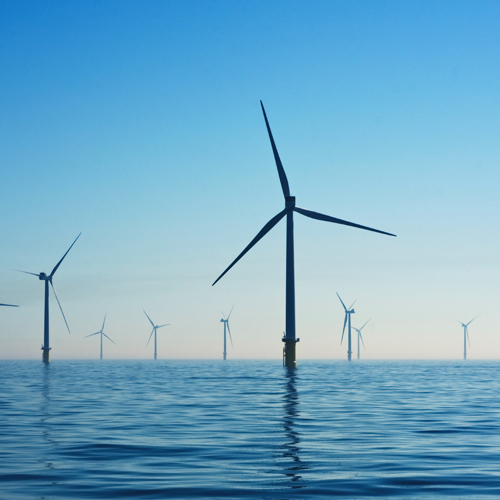 wind turbines in sea