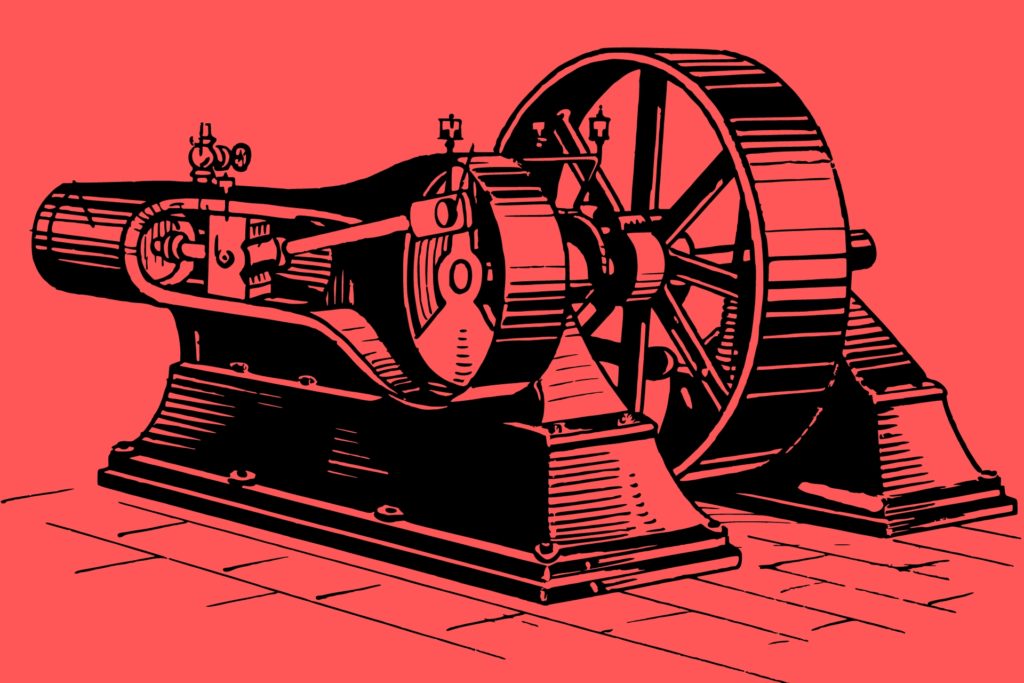 ink illustration of industrial machine